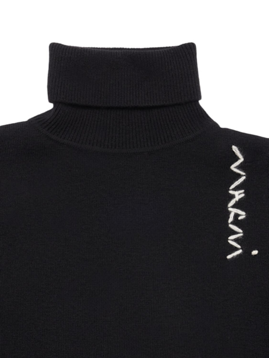 Marni Junior: Wool blend knit sweater - Black - kids-girls_1 | Luisa Via Roma