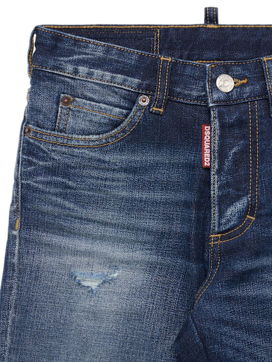 Dsquared2: Stretch cotton denim jeans - Blue - kids-boys_1 | Luisa Via Roma