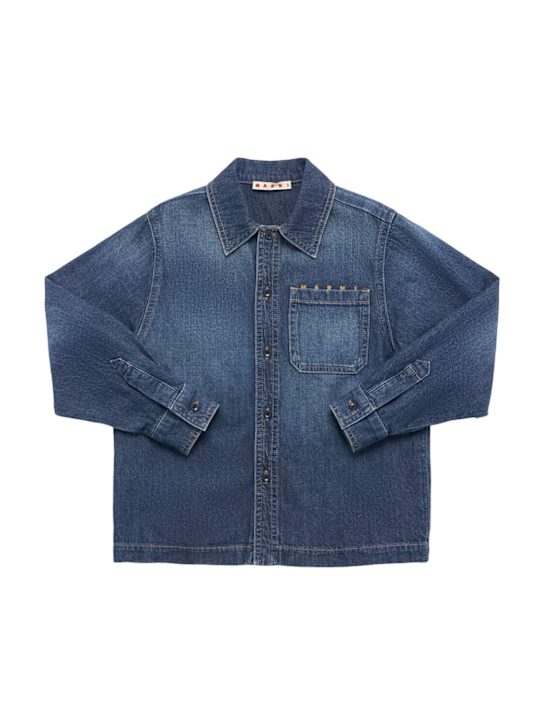 Marni Junior: Cotton denim shirt - Blue - kids-boys_0 | Luisa Via Roma