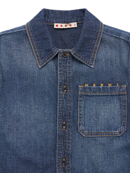 Marni Junior: Cotton denim shirt - Blue - kids-boys_1 | Luisa Via Roma