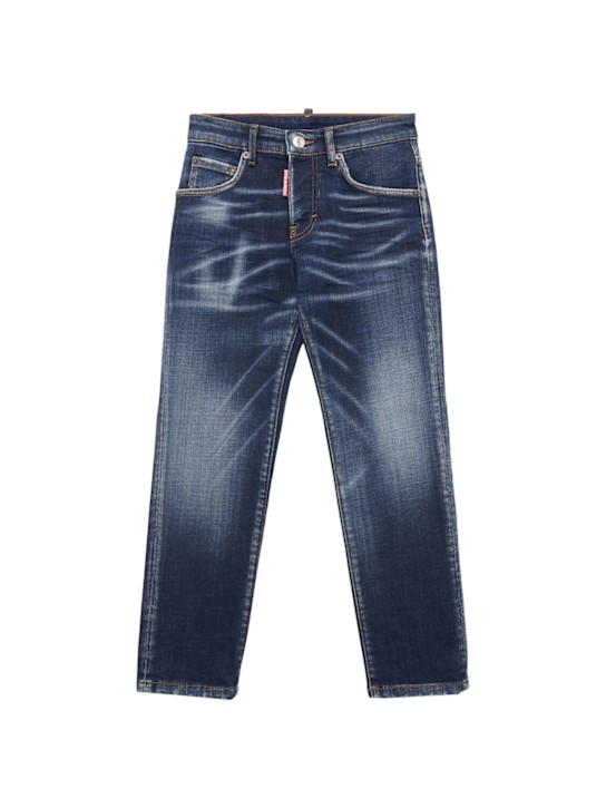 Dsquared2: Stretch cotton denim jeans - Blue - kids-boys_0 | Luisa Via Roma