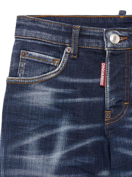 Dsquared2: Stretch cotton denim jeans - Blue - kids-boys_1 | Luisa Via Roma