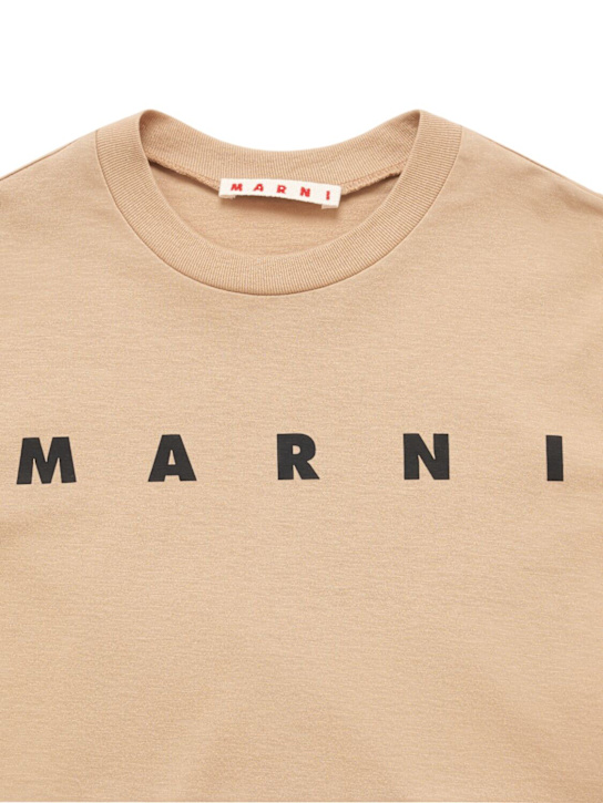 Marni Junior: Printed cotton jersey t-shirt - ベージュ - kids-boys_1 | Luisa Via Roma