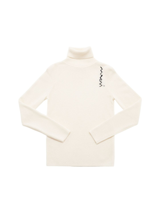 Marni Junior: Maglia in misto di lana - Bianco - kids-girls_0 | Luisa Via Roma