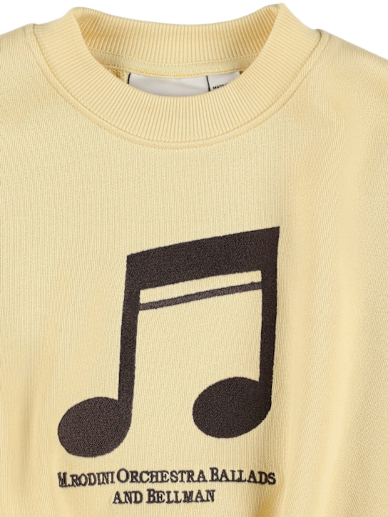 Mini Rodini: Printed cotton sweatshirt - Light Yellow - kids-boys_1 | Luisa Via Roma