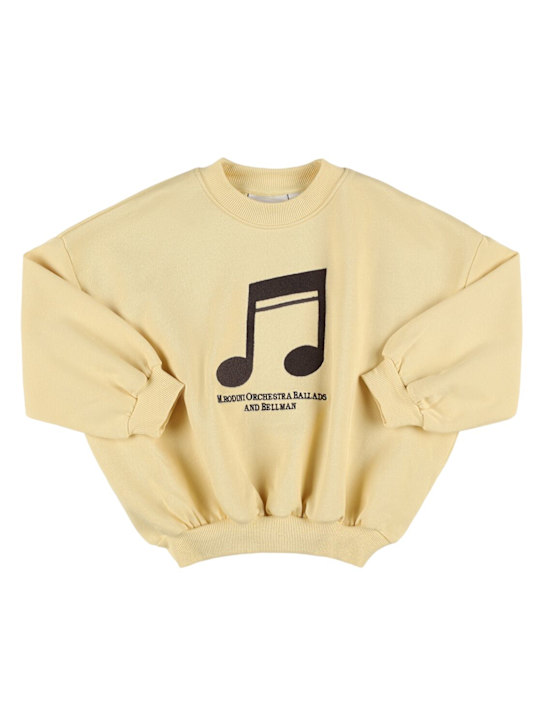 Mini Rodini: Printed cotton sweatshirt - Light Yellow - kids-boys_0 | Luisa Via Roma