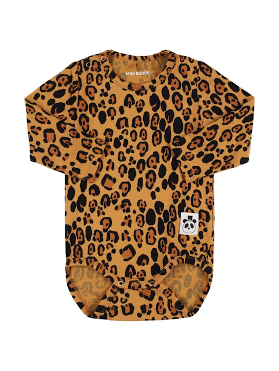 Mini Rodini: プリントジャージー ロンパース - kids-girls_0 | Luisa Via Roma