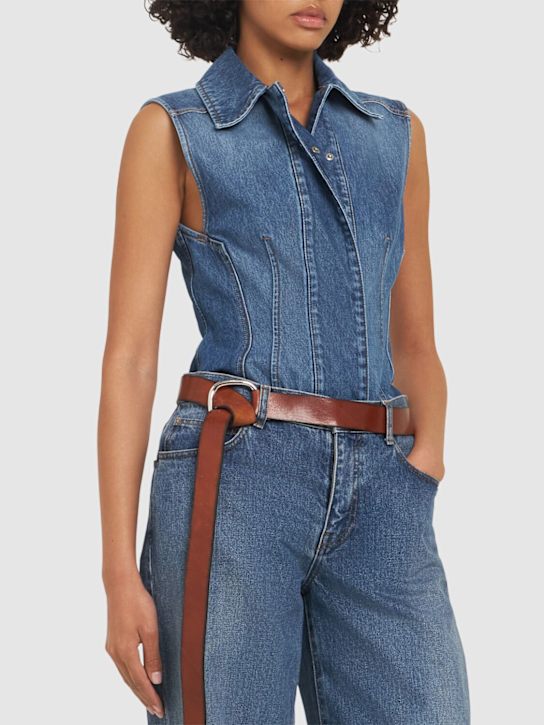 Dsquared2: Leather belt - Brown - women_1 | Luisa Via Roma