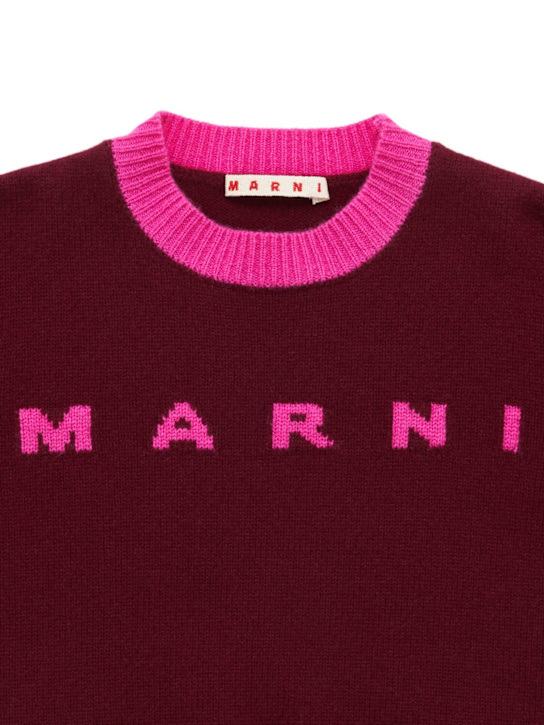 Marni Junior: Wool & cashmere knit sweater - レッド/フクシャ - kids-girls_1 | Luisa Via Roma