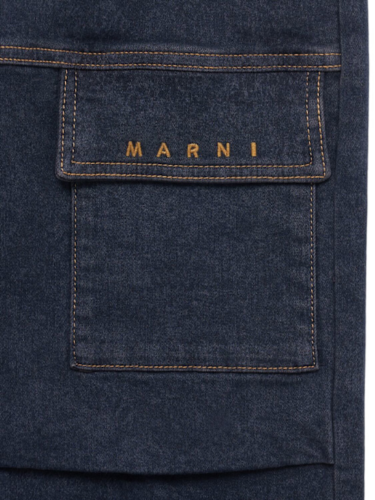 Marni Junior: Stretch cotton cargo jeans - Blue - kids-boys_1 | Luisa Via Roma