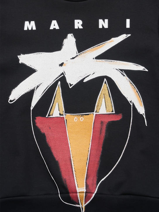 Marni Junior: Printed cotton sweatshirt - Black - kids-boys_1 | Luisa Via Roma