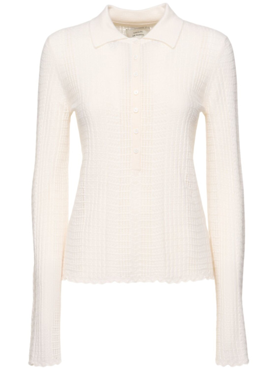 Loulou De Saison: Polo Tiha in maglia fine - Avorio - women_0 | Luisa Via Roma