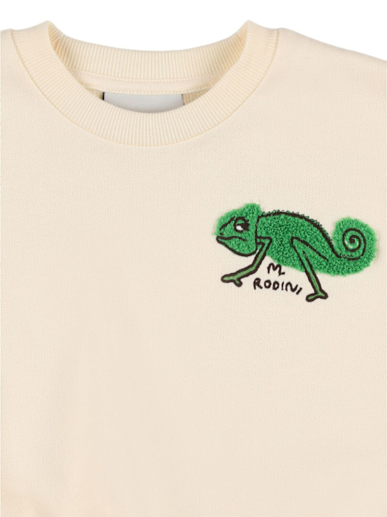 Mini Rodini: 刺繍入り コットンシェニール スウェットシャツ - kids-boys_1 | Luisa Via Roma