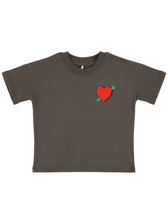 Mini Rodini: コットンジャージーTシャツ - ブラック - kids-boys_0 | Luisa Via Roma