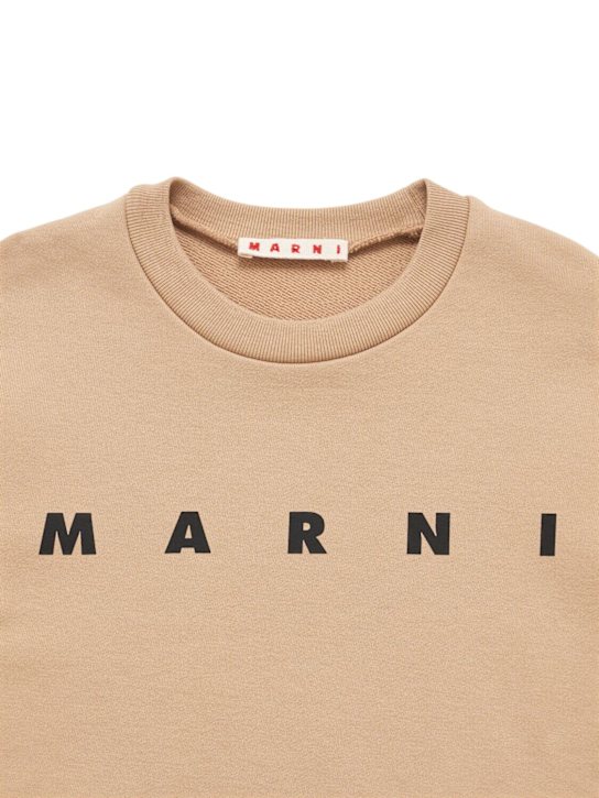 Marni Junior: Printed cotton sweatshirt - Beige - kids-boys_1 | Luisa Via Roma