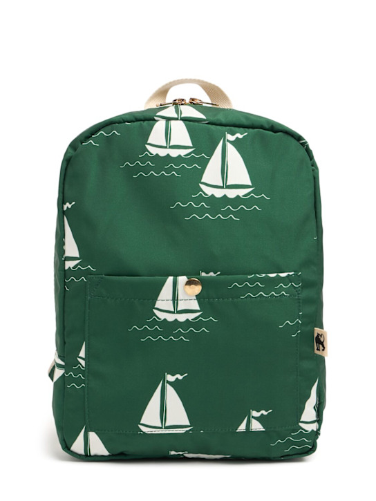 Mini Rodini: Recycelter Polyesterrucksack mit Druck - Grün - kids-boys_0 | Luisa Via Roma