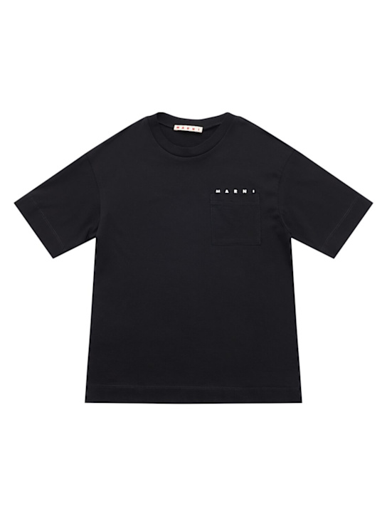 Marni Junior: Printed cotton jersey t-shirt - Black - kids-boys_0 | Luisa Via Roma
