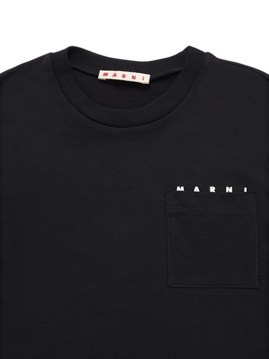 Marni Junior: Printed cotton jersey t-shirt - Black - kids-boys_1 | Luisa Via Roma