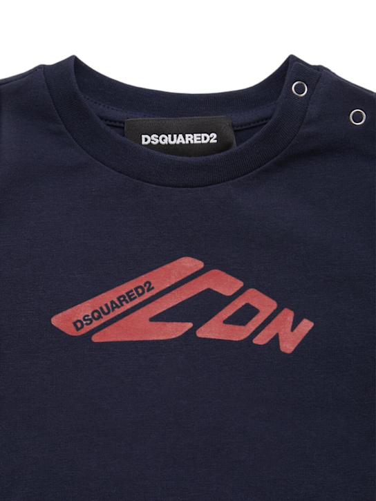 Dsquared2: Cotton blend sweatshirt & sweatpants - ネイビー - kids-boys_1 | Luisa Via Roma