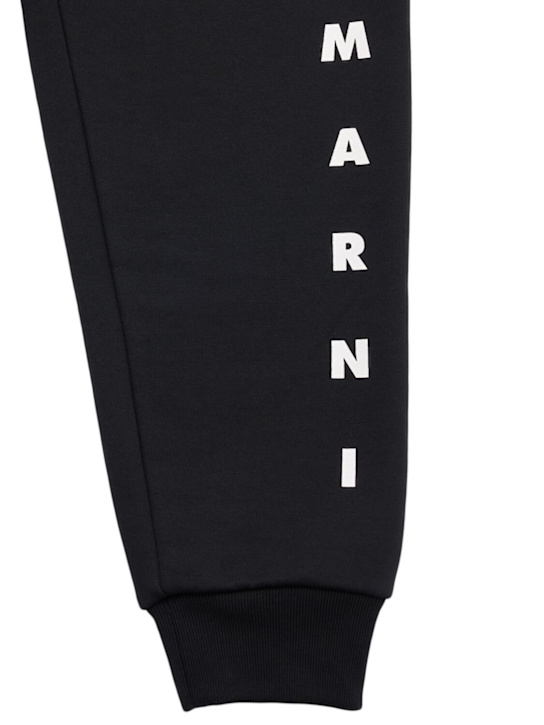 Marni Junior: Cotton sweatpants w/logo - Black - kids-boys_1 | Luisa Via Roma