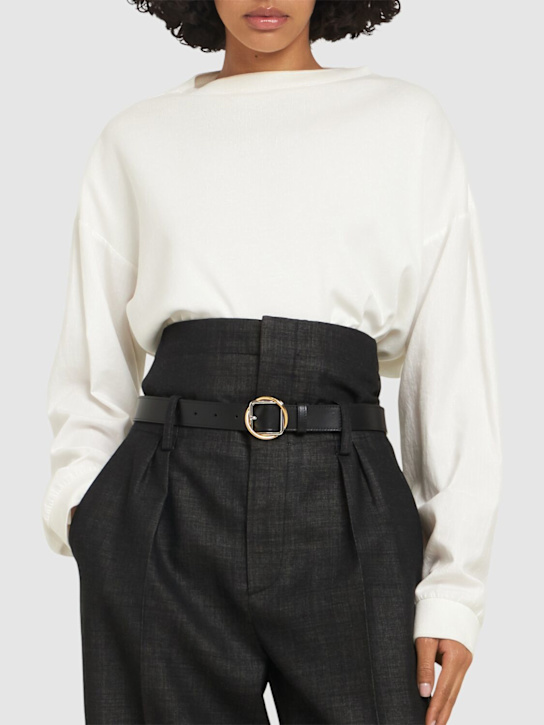Jacquemus: 3cm La Ceinture Salon leather belt - women_1 | Luisa Via Roma