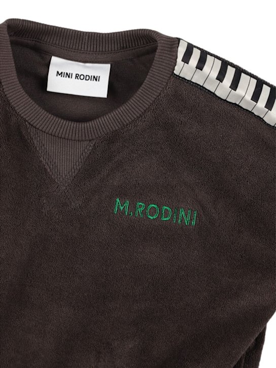 Mini Rodini: Embroidered cotton terry sweatshirt - kids-boys_1 | Luisa Via Roma