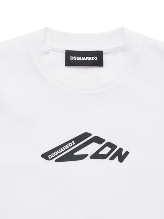 Dsquared2: Camiseta de jersey de algodón estampada - Blanco - kids-boys_1 | Luisa Via Roma