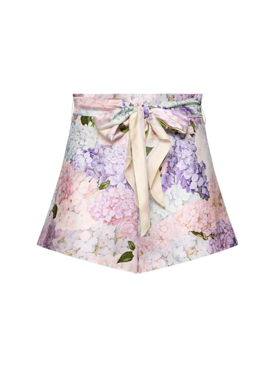 Dawning printed silk flat front shorts - Thumbnail 1