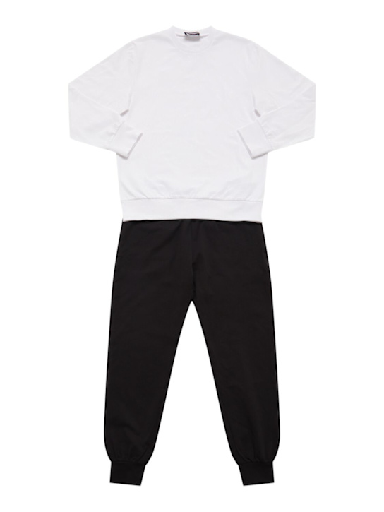 Dsquared2: Cotton sweatshirt & sweatpants - Black/White - kids-boys_0 | Luisa Via Roma
