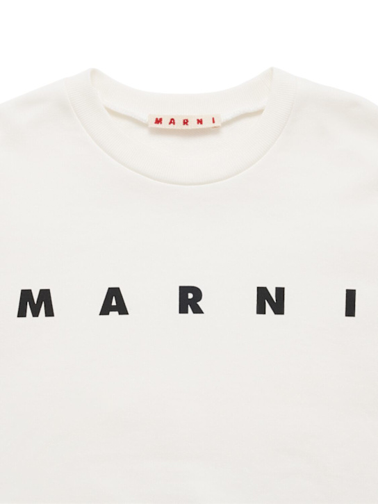 Marni Junior: 印花棉质卫衣 - 白色 - kids-boys_1 | Luisa Via Roma