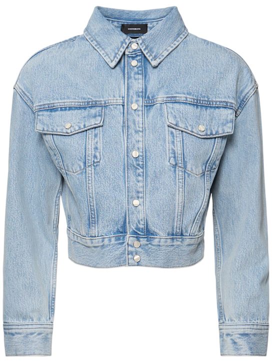 Wardrobe.nyc: Cropped denim jacket - Blue - women_0 | Luisa Via Roma