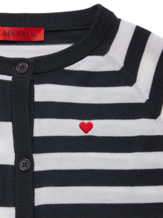 MAX&Co.: Cardigan in maglia di lana - Navy/Bianco - kids-girls_1 | Luisa Via Roma