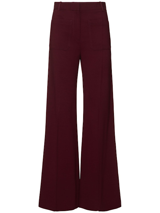 Victoria Beckham: Alina ビスコースブレンド ワイドレッグパンツ - women_0 | Luisa Via Roma