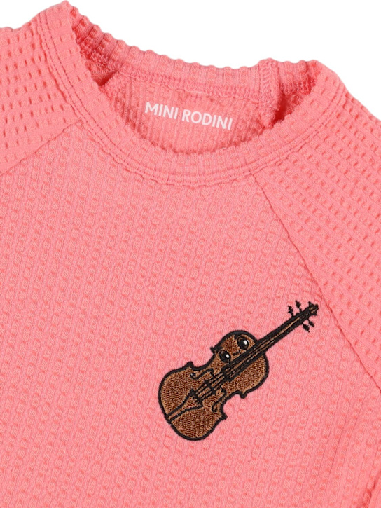 Mini Rodini: コットンブレンドジャージワンピース - ピンク - kids-girls_1 | Luisa Via Roma