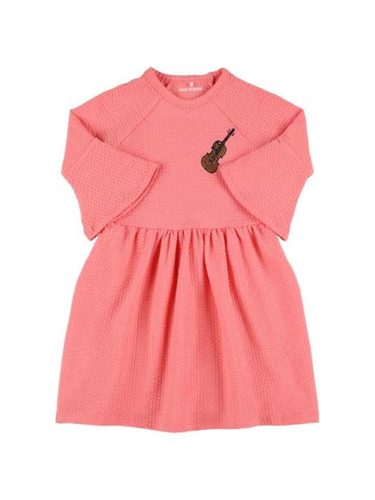 Mini Rodini: コットンブレンドジャージワンピース - ピンク - kids-girls_0 | Luisa Via Roma