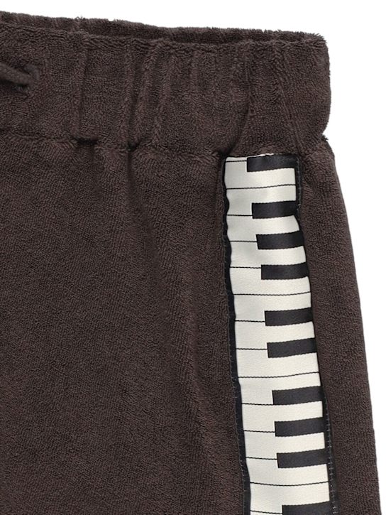 Mini Rodini: Embroidered cotton terry shorts - Black - kids-boys_1 | Luisa Via Roma