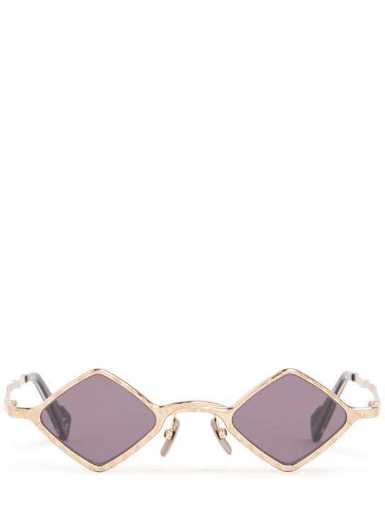 Kuboraum Berlin: Z14 squared metal sunglasses - Gold/Grey - men_0 | Luisa Via Roma