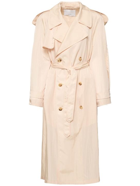 Recycled twill long trench coat - Thumbnail 1