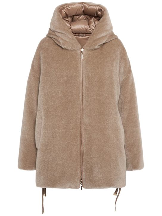 Max Mara: Olivia alpaca blend down jacket - women_0 | Luisa Via Roma