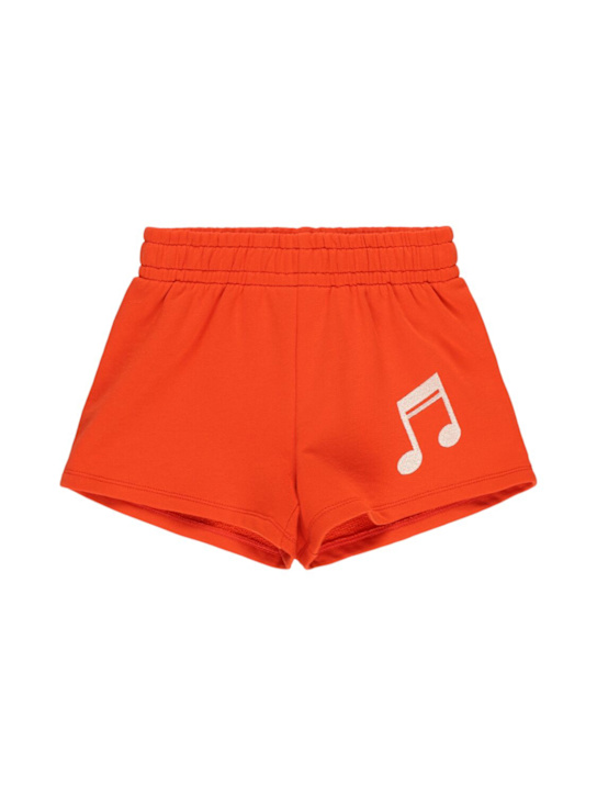 Mini Rodini: Embroidered cotton sweat shorts - Red - kids-boys_0 | Luisa Via Roma