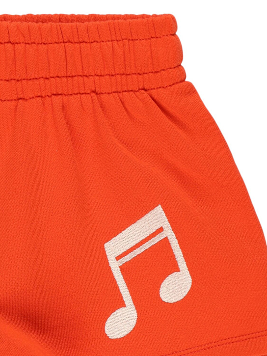 Mini Rodini: Embroidered cotton sweat shorts - Red - kids-boys_1 | Luisa Via Roma
