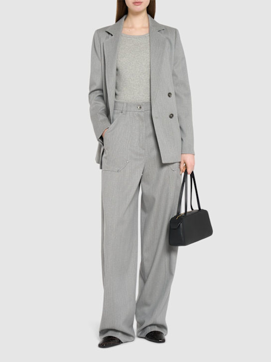 Max Mara: Abetaia virgin wool wide pants - women_1 | Luisa Via Roma