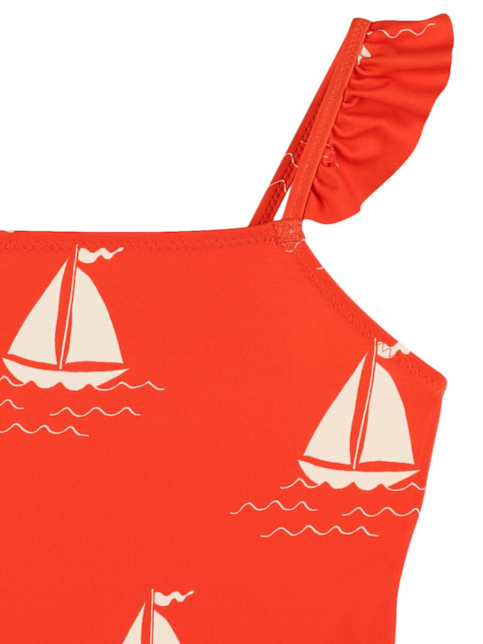 Mini Rodini: リサイクルナイロンブレンドワンピース水着 - レッド - kids-girls_1 | Luisa Via Roma