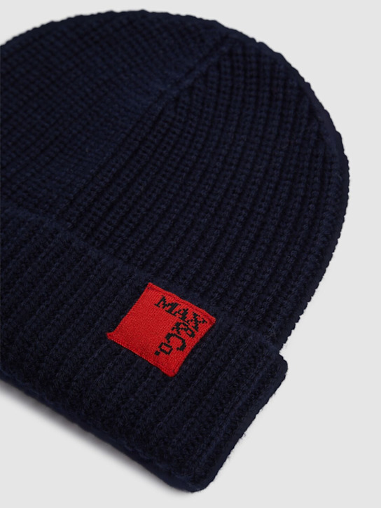 MAX&Co.: Wool blend knit beanie w/ logo - ネイビー - kids-girls_1 | Luisa Via Roma