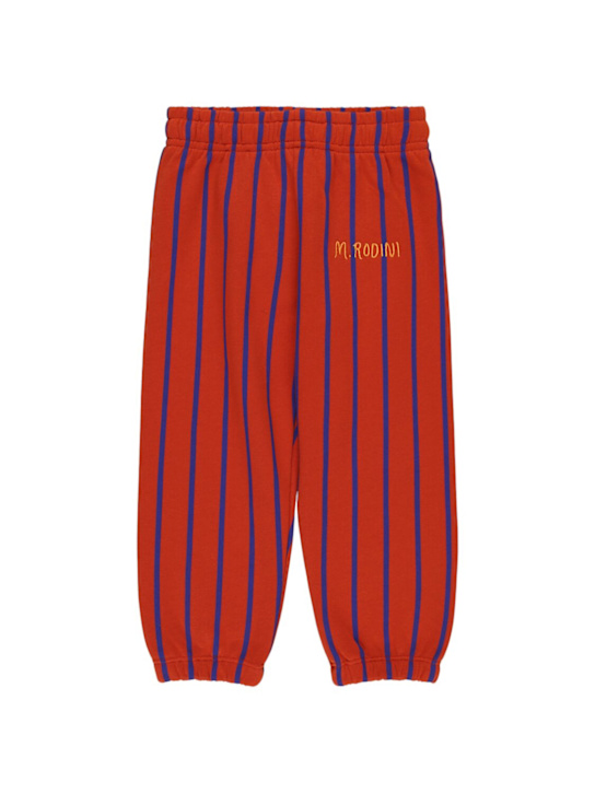 Mini Rodini: Striped cotton sweatpants - Kırmızı - kids-girls_0 | Luisa Via Roma