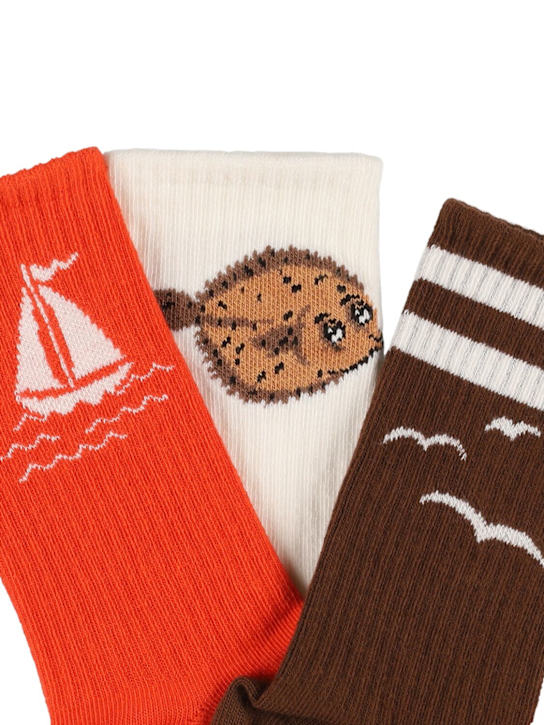 Mini Rodini: Set of 3 cotton blend jacquard socks - kids-boys_1 | Luisa Via Roma