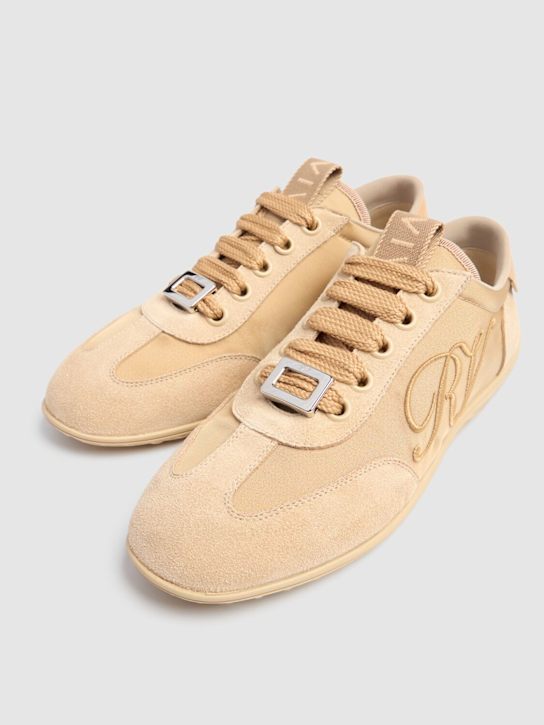 Roger Vivier: Viv Low Rv suede lace-up sneakers - women_1 | Luisa Via Roma
