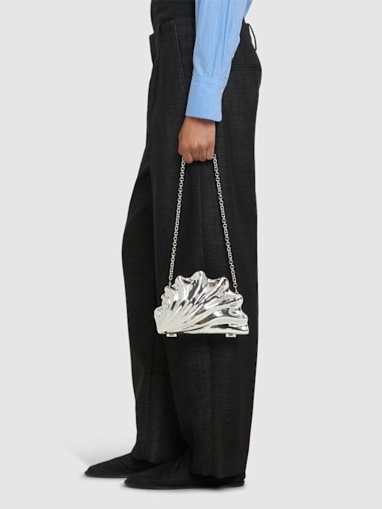JW Anderson: Shell rigid clutch - Silver - women_2 | Luisa Via Roma