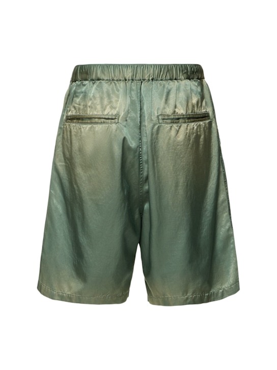 Mihara Yasuhiro: Satin shorts - Green - men_3 | Luisa Via Roma
