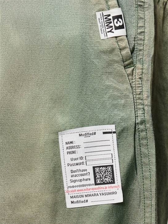 Mihara Yasuhiro: Satin shorts - Green - men_4 | Luisa Via Roma